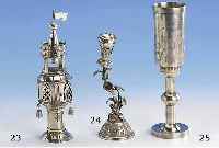 BesimombÜchse, Rußland 80/90er Jahre, 84er Silber, partiell nachgestochen, nach dem Vorbild von 1860, H ca. 17 cm