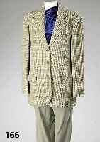 ARMANI (Mani) Blazer mit JIL SANDER Hose: grau-beige melierte Wolle (2% Elasthan) in Boucle-Optik, ital. Gr. 46, schlammfarb. Hose ...