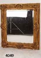 Spiegel im Prunkrahmen, um 1900, Holzstuck, facettiertes Glas, ca. 85x73 cm