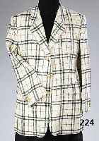CANTSARELLI-Blazer, ital. Gr. 46, wohl Wolle-Seide-Geschmisch, Burberry-Optik, 2 Taschen, 3 KnÖpfe, klass. Schnitt, kaum getragen