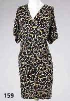 MISSONI-Kleid, 100% Rayon, schwarz/beige/gelbe/orange, Kurzarm, Gr. M, RÜckenl. ca. 93 cm