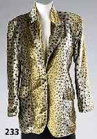 KAMOSHO, by Marina Sittzger-Blazer, Modell Margo, franz. Gr. 42/deutsch Gr. 38, Viskose/Baumwolle-Samt in Leoparden-Optik, 2 Taschen, 1 Knopf, ...