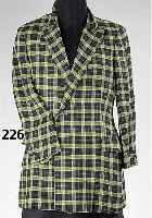 JIL-SANDER-Blazer, 100 % Leinen, grÜn- schwarzes Karo, Gr. 40, halbgefÜttert, RÜckenl. ca. 80 cm, KnÖpfe fehlen !!
