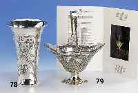 Trichtervase Edition Christoph Wiedmann 1990, limitierte Auflage 40/100, 925er Silber, reiner Handarbeit, im Jugendstil, umlaufender floraler ...