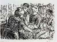 Liebermann, Max, 1847 - 1935, Szene aus einem Lazarett, Radierung, handsign. und bez.: Pr.Dr., ca. 7 x 10 cm