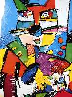 Alt, Otmar, geb. 1940, Farblithographie, handsign., Schmusekater, num. 96/180, 67x55 cm