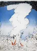 Janssen, Horst, 1929-1995, Farbradierung von 1986, handsign. u. num. 53/70, ca. 50x40 cm