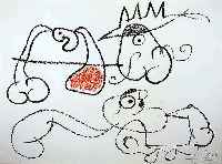 Miro, Joan, 1893-1983, Ubu aux baleares, Farblithographie, handsign. u. num. 9/120, Edition Teriade, Druck von Mourlot, ca. 50x66 cm, u.Gl., R.