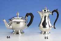 Moccakanne, London, 925er Silber, 20er Jahre, 925er Silber, Deckel mit Scharnier, Holzgriff, H ca. 19.5 cm, ca. 425 g