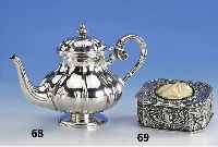 Deckeldose, Hanau um 1880, 800er Silber, Schleissner oder Neresheim, Darst. Alter Fritz auf Elfenbein, erhaben gear- beitet, Empirestil, ...