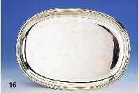 Ovales Tablett, deutsch, Wilkens Bremen, 835er Silber, glatte zeitlose Form, ca. 30 x 20 cm, ca. 315 g