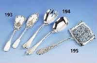 Spargelheber, Hamburg um 1900, 800er Silber, floral verziert, Durchbrucharbeit, L. ca. 22.5 cm