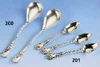 6 KaffeelÖffel, um 1890, Paris, 950er Silber, Boulanger, vergoldet, Rosen- dekor, Vorder- und RÜcks. nachgestochen, sammelw.