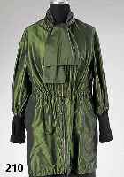 Outdoor-Jacke JEAN PAUL GAULTIER, Gr. 44, lange gestrickte ÄrmelbÜndchen, Schalkragen, Seide/Polyester, RÜckenl. ca. 95 cm