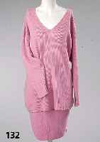 ESCADA-Zweiteiler, Gr. 40, Wolle/Cashmere/Seide, rosefarb., Rock L. ca. 54, figurgÜnstiger Langarmpullover L. ca. 71 cm