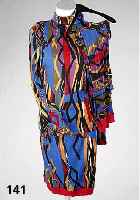 3 Teiler LEONARD: Leggins, Minirock und Sweatshirt, Gr. 38/40, 100 % Wolle, Namenszug auch im Stoff, Farbe: rot/blau/ schwarz/weiß/ocker/braun, ...