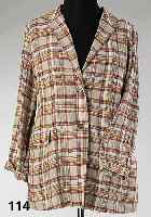 Blazer JIL SANDER, 100 % Leinen, Gr. 42, kariert, RÜckenl. ca. 72 cm