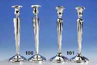 Kerzenleuchterpaar, Amerika, 925er Silber, gefÜllt, min. verbeult, H. ca. 26 cm