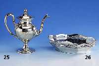Kaffeekanne, Amerika, 925er Silber, Shreve & Co. San Francisco um 1910, Griff m. DÄmmringen, sehr dekorativ, H. ca. 23 cm, Bes.-Monogr., total ...