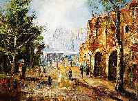 Thauer, F.K., geb. 1924 MÜnchen, Stadtszene Marseille, Öl/Lwd., signiert, 70 x 80 cm, Rahmen
