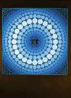 Vasarely, Viktor, 1908-1997, abstrakte Komposition, Farbsiebdruck auf goldgrundigem Papier, handsigniert und num. 49/90, ca. 45 x 45 cm, u.Gl. ...