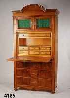SchranksekretÄr, deutsch, um 1905, Jugend- stil, Korpus Eiche und Weichholz, Nußbaum, Nußbaumfurnier, Inlets und Schublade Wurzel- nuß ...