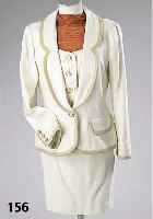KostÜm, beige, LIZ MALRAUX-Design, Gr. 40, reine Seide, best. aus: Rock, L. ca. 48 cm, Blazer mit eingearbeiteter Weste, L. ca. 63 cm, ehem. UVP ...