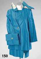 Cocktailkleid in Petrol, Seide, Gr. 38/40, mit stoffgleichem Mantel, Handtasche und Schu- hen (Gr. 4), ungetragen, Einzelanfertigung nach Maß, ...