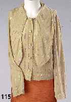 Transparente Abendbluse, Gr. 40, beige mit Pailetten bestickt, LIZ MALRAUX Design, L. ca. 44 cm