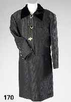GUY LAROCHE 2-Teiler, franz. Gr. 44, schwarzes Acryl/Seide/Acetat-Gemisch, Stepp- optik, best. aus: Etuikleid, RÜckenl. ca. 90 cm, RV im ...