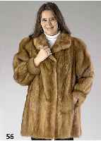 Nerzjacke, 90er Jahre, ausgelassene Felle, feine durchgehende Zeichnung, Pastellcharak- ter, weite Ärmel, weibl. Felle, RÜckenl. ca. 85 cm, Gr. ...