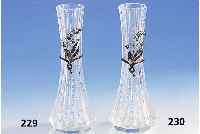 Vase, deutsch und BÖhmen um 1900, Kristallglas geschnitten/geschliffen, Tombak- montierung m. MaiglÖckchenmotiv, besetzt mit feinem ...