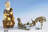 2 erotische Skulpturen "Wiener Bronze", nach 1900, Darst. sitzender Frauenakt, H. ca. 4.5 cm, L. ca. 4.5 cm; Faun, H. ca. 5 cm, L. ca. ...