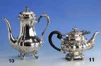 Silberkanne, deutsch, Koch und Bergfeld, 1908/09, 800er Silber, reine Handarbeit, kleine Auflage, Deckel mit Scharnier, bekrÖnt, H. ca. 27 cm