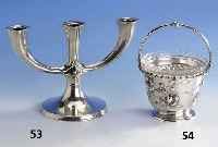Kerzenleuchter mit 3 Brennstellen, 835er Sil- ber, glatte, zeitlose Form, H. ca. 17 cm, Fuß gefÜllt, total ca. 460 g