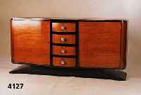 Sideboard, Frankreich, um 1920, Artdeco, Riopalisander, zum Teil schwarz abgesetzt, 4 Schubladen, 2 abschließbare TÜren, 2 Einlege bÖden, ...