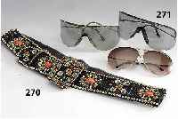 Aufwendiger DesignergÜrtel, Italien oder Paris 60er Jahre, schwarze Gaze doppellagig genÄht und oben reich bestickt mit Glasperlen, BlÜten und ...