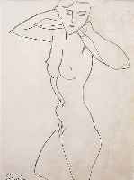 Matisse, Henri, 1869 - 1954, Claude (stehender weiblicher Akt), Litho- graphie, im Druck bezeichnet und signiert, ca. 37x27 cm, auf rechter Seite ...