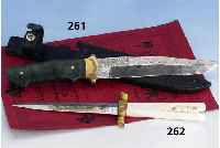HirschfÄnger mit Elfenbeingriff, deutsch ca. 60er Jahre, Hersteller: AckermÄnnchen, So- lingen, Klinge Stahl geÄtzt und bunt einge- fÄrbt: ...
