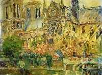 Monogrammist JK, Mitte 20. Jh., Paris, Blick auf Notre Dame, Öl/Lwd./Hartfaser monogr., 50 x 61 cm, R.