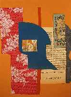 Monogrammist U.K., Russland, um 1930, Collage aus Zeitung, Aktie und TapetenstÜcken, re. u. monogrammiert, ca. 45 x 43 cm, u.Gl., R.