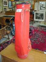 Golfbag, rotes Leder