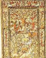 Hereke fein, TÜrkei, ca. 20 Jahre, reine Naturseide, ca. 106 x 70 cm, Relief., mit GoldfÄden broschiert, Ehz 1.ca 800.000 KN/qm.