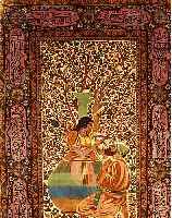 Kachmir Seide, Indien, ca. 30 Jahre, reine Naturseide, ca. 192 x 135 cm, ca. 350.000 Kn/qm, Ehz 1-2