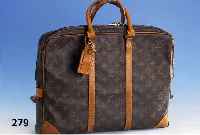 Aktentasche LOUIS VUITTON, typ. Leder mit InitialprÄgung, innen einfarb. Leder mit Reißverschluß, 41 x 30 cm