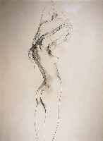 Bruni, Bruno, geb. 1935, Deshabillage, Bleistiftzeichnung auf grauem Papier, handsigniert und dat. 84, ca. 99 x 68 cm, u.Gl.