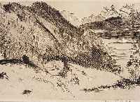 Corinth, Lovis, 1858-1925, Urfeld-Walchensee, Radierung auf Japanpapier von 1923, re. u. signiert, eines von 25 signierten Exemplaren, WVZ MÜller ...