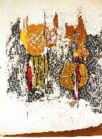 FriedlÄnder, Johnny, 1912 - 1992, Grafitti, Farblithographie, handsigniert und num. 64/95, ca. 52 x 41 cm