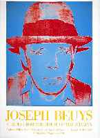 Warhol, Andy, 1928-1987, Plakat zur JoSeph Beuys Ausstellung London 1980, Farboffset, von Joseph Beuys handsign., ca. 72x50 cm, u.Gl., R.
