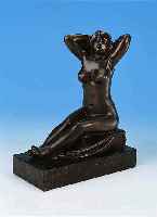 Breker, Arno, 1900-1991, Odaliske, Bronzefigur, 1927, signiert, num. 23/50, Granitsockel, Gesamth. ca. 22 cm